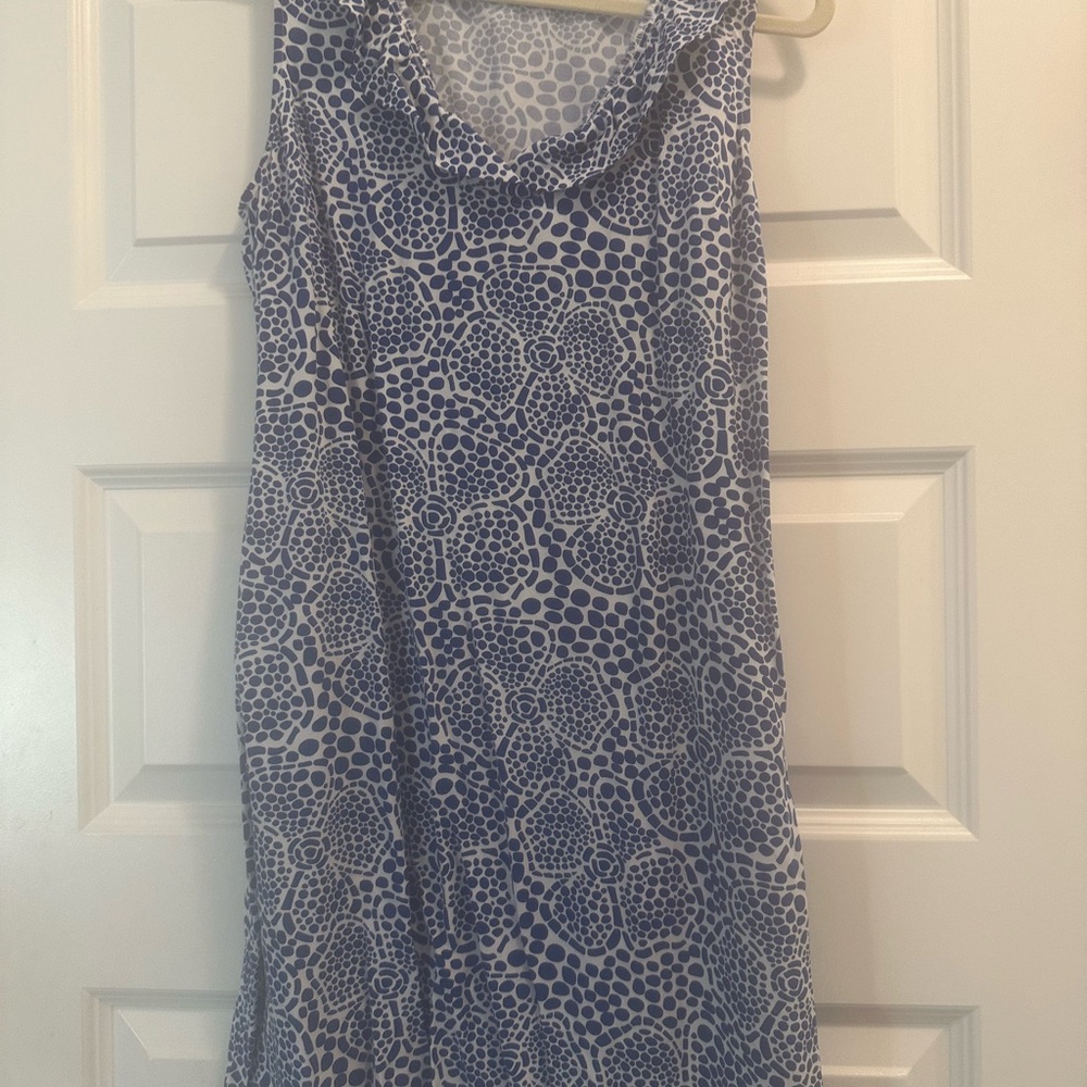Crown & Ivy Blue and White Patterned Dress